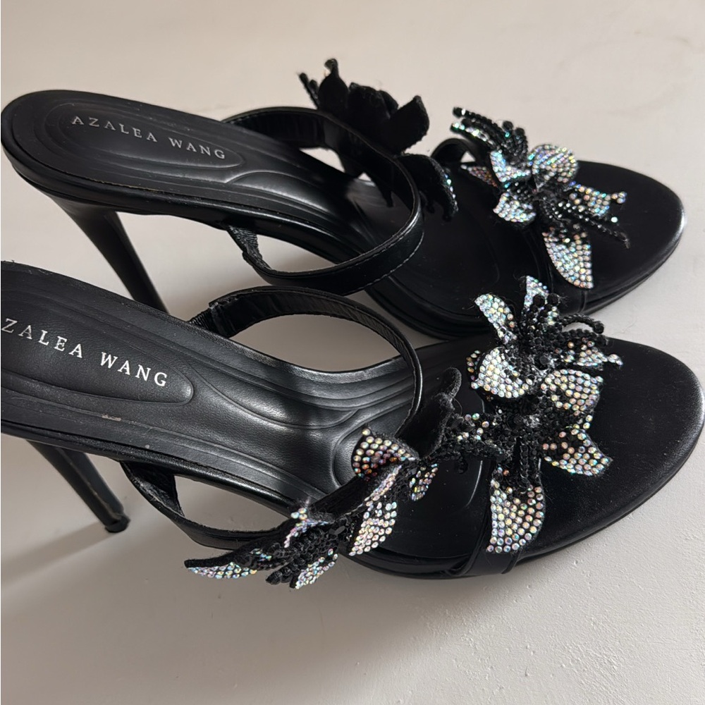 Azalea Wang Black Embellished Heels